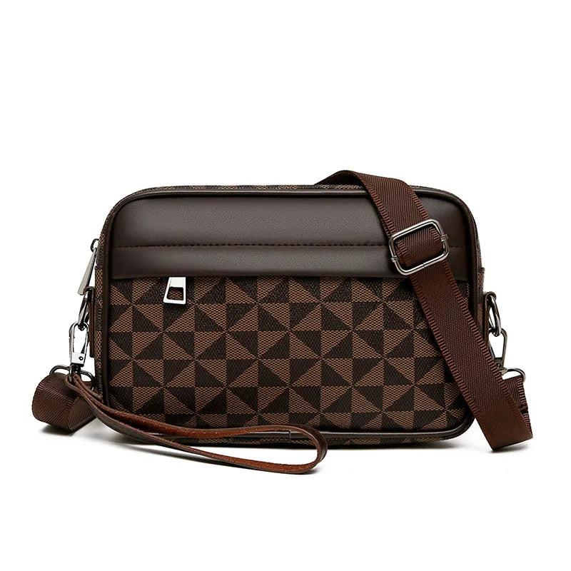 Top-Quality PU Leather Men Waist Packs Business Crossbody Bags for Male Fashion Travel Storage Phone Shoulder Bags Clutch Bag